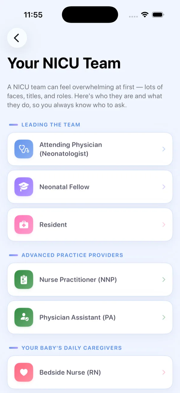 NICU team structure